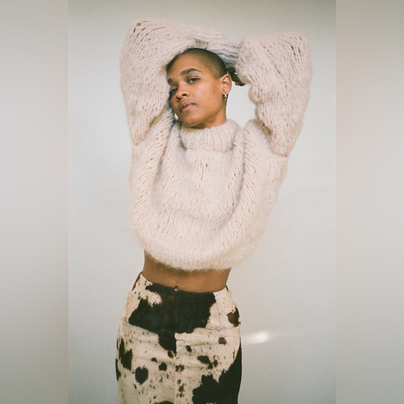 Frisson Knits Isabella sweater in nude buff - Picture 5 of 8